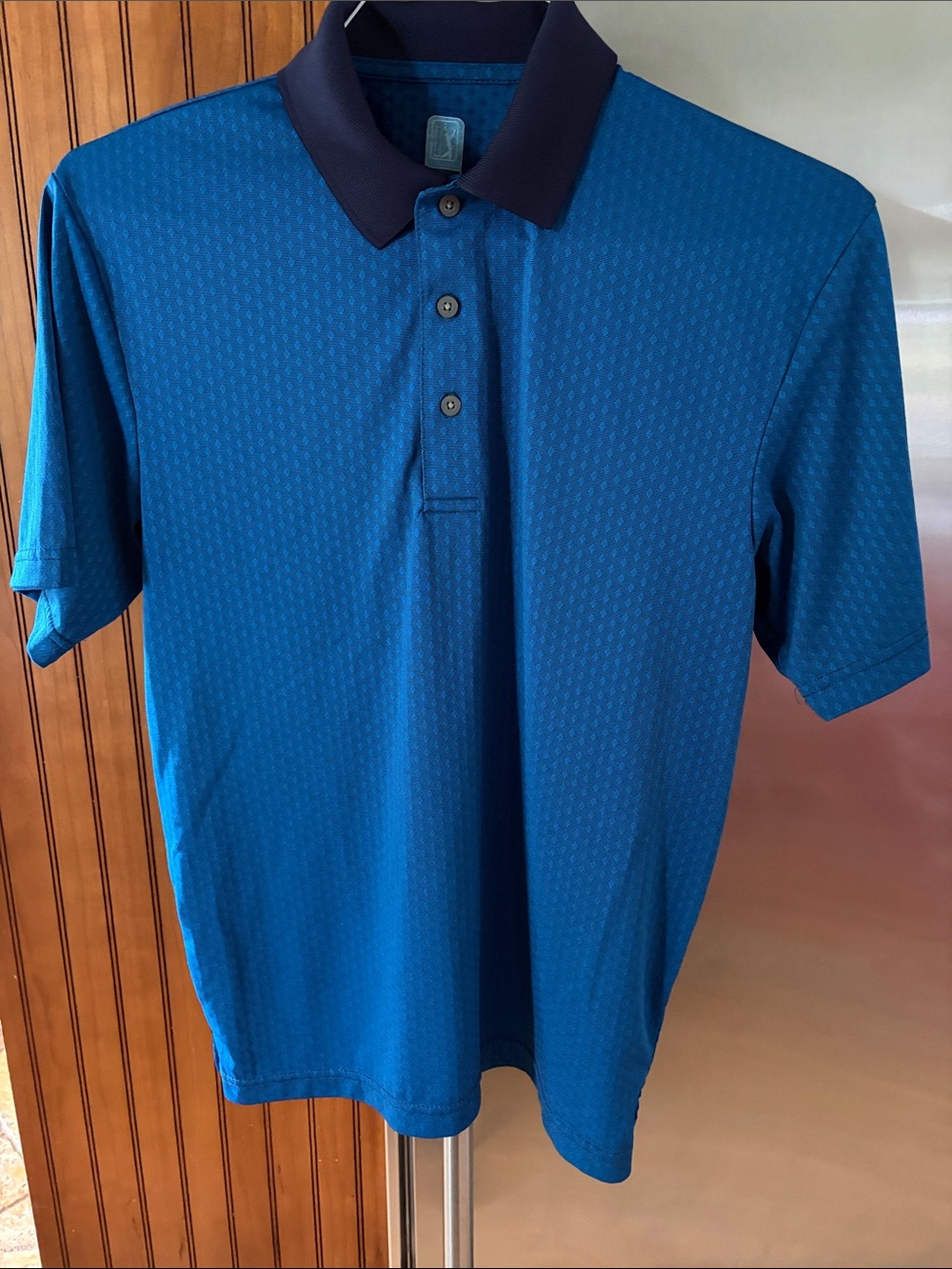 PGA Tour Blue Polo with Contrast Navy Collar